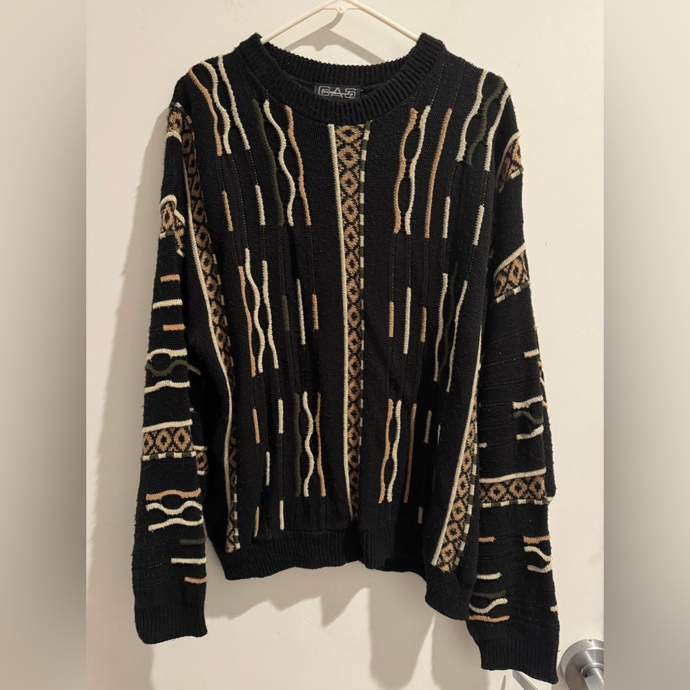 Coogi Style Vintage 90s 3D Knit Sweater  Men’s Size Medium